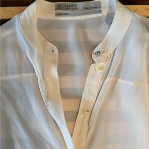 All Saints Champion Color Blouse Lightweight 100% Silk Fabric
